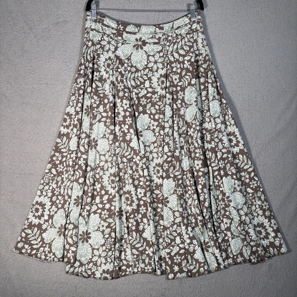 Lapis Maxi Peasant Skirt Women’s Size L Stretch Sage Pistachio Green Floral Boho